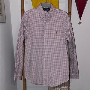 Ralph Lauren Pink and White Button-Down Shirt